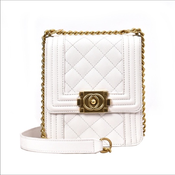 Paris&Pearle Handbags - City Chic White Vegan Leather Crossbody Handbag
